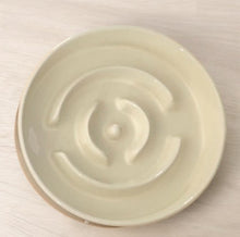 Load image into Gallery viewer, Ceramic slow feeder dog bowl in cream colour