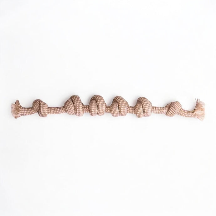Hemp cotton knotted rope tug