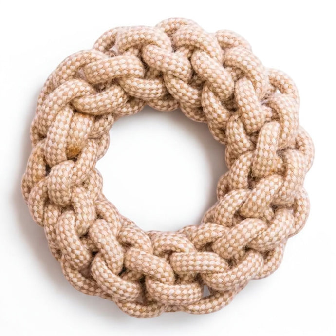 Natural hemp fibre rope ring
