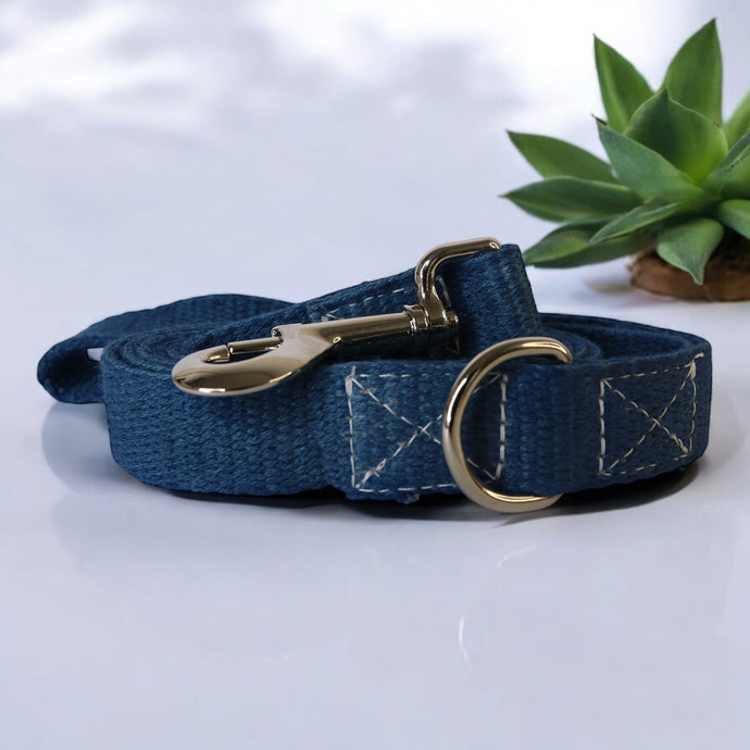 Hemp Leash - Cobalt blue